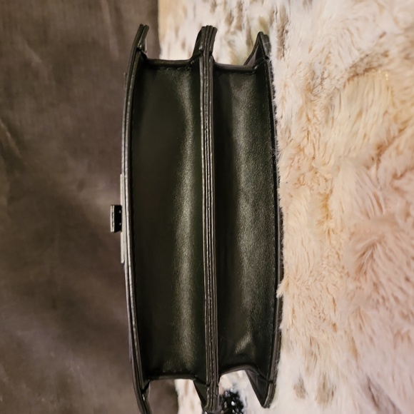 Fashion Handbag Black Vegan Leather Crossbody NWOT - Picture 5 of 8